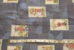 VTG American Greetings HOLLY HOBBY Denim Blue Patchwork Fabric 45″ x 57″ OOP HTF