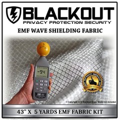 EMF RF RFID FARADAY Cell Block Wave Shielding Fabric 43″ X 5 Yards By BLACKOUT
