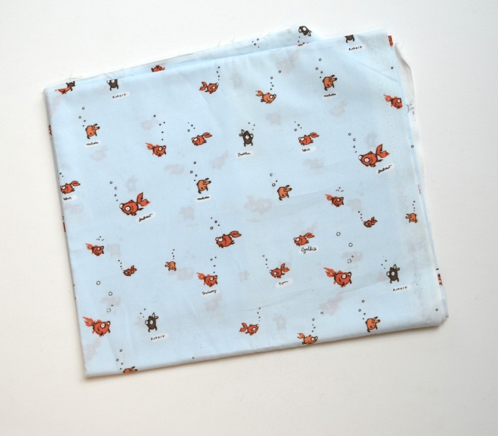 Heather Ross Lightning bugs – Goldfish in Water – Cotton Fabric – OOP