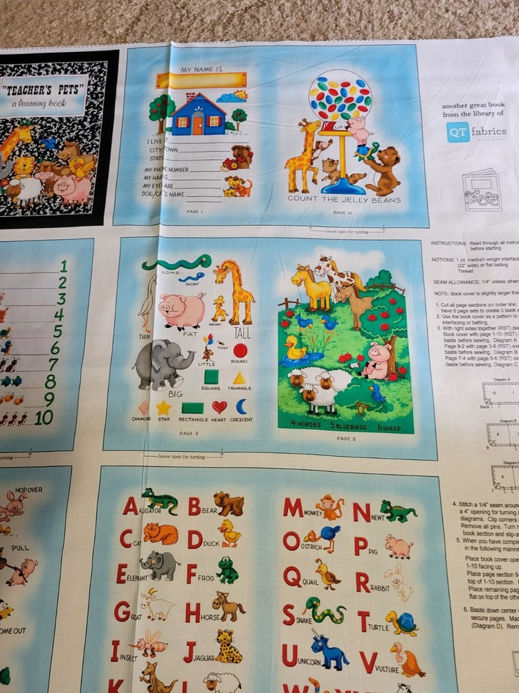 Quilting Treasures Teacher’s Pet Cotton Fabric Book Panel