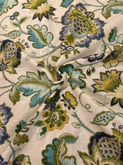 Mill Creek Fabrics Teal Floral Home Decor Fabric $7/yard, 3 Yd Minimum Purchase