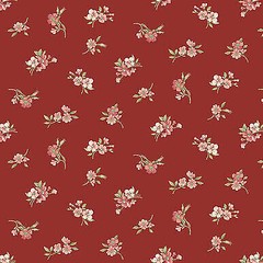 Sweet Blush Floral Rose Rose Buds Red by P and B Textiles Cotton Fabric BTY
