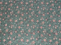3/4 Yd Vintage Peach & Green Floral Cotton Fabric by Joan Kessler for Concord