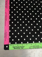 100% Cotton Fabric By The Yard – White Polka Dot On Black – 45” Wide