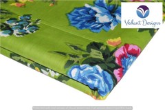 10 Yard Green Hand Block Floral Cotton Fabric Dressmaking Sewing