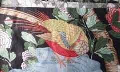 Rockbird GP & J Baker England Cotton Chintz Fabric Birds Floral 61×51 RARE 80’s