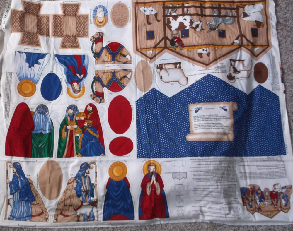 NATIVITY SCENE UNCUT fabric panel cut-and-sew Keepsake Crafts Christmas decor