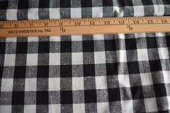 BLACK & WHITE CHECKS 7/8 INCH WIDE COTTON FABRIC 15X58 INCHES