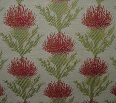 Scottish Thistle Curtain Fabric Rosso Upholstery Cushion Blind Use Jacquard