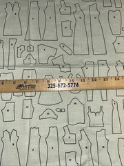 Fabric Material Sewing Patterns On White 18” X 18” And 20” x 23” UNIQUE!