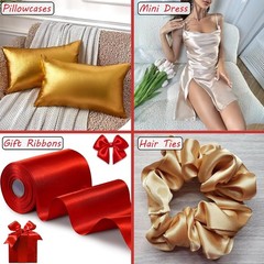 Elegant 60″ Red Satin Fabric Roll – Versatile for Upholstery and DIY Crafts