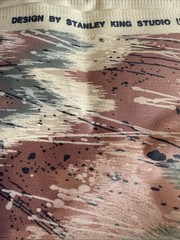 Stanley King Studio 80s Abstract Scribble Squiggle Fabric Remnant DuPont Teflon