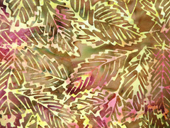 BTY BATIK Leaf Clusters Gold Yellow Dijon Red Quilting Cotton Fabric