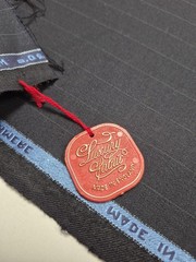 Yves Saint Laurent Super 150s Wool Cashmere Gray Pinstripe Suiting 8 Yd England