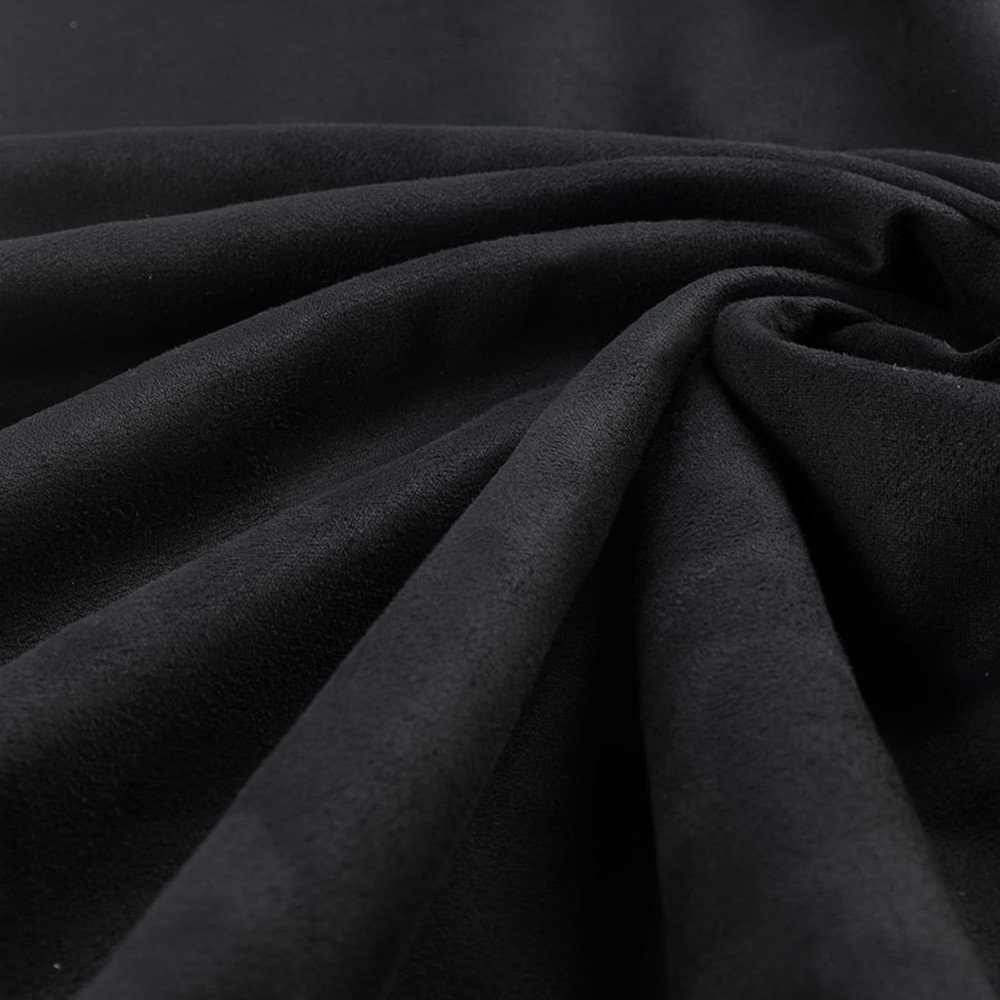 Suede Fabric Double-Side Soft Upholstery Material 64″ W×36″ L Black