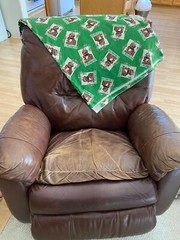 SATURDAY EVENING POST FLANNEL FABRIC~Green Santa Christmas~NORMAN ROCKWELL~5 yds