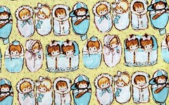 Baby Babies Twins Infants Newborn Pink Blue Yellow Cotton Quilt Fabric JoAnn BTY