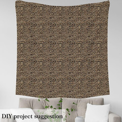Leopard Print Flannel Fabric by the Yard Black Brown Cheetah Upholstery Fabric W