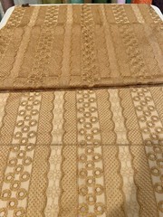 GOLD Embroidered Chiffon Scarf Shawl 68×22 Wide