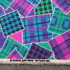 Marcus Brothers Textiles Vintage 90s Patchwork Plaid Houndstooth Cotton 2 yards