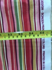 Braemore Fabric Stripe Multi color red orange maroon green pink 63″ x 54″ USA