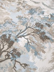 Thibaut Fabrics, Lincoln Toile, Tree Design in blues, tans and browns