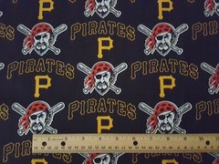Pittsburgh Pirates Baseball BTY Fabric Traditions 58″ Wide on Black MLB