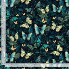 Forest Whisper Fabric | Midnight Butterflies Blue | Timeless Treasures YARD