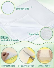 Woven Cotton Iron-On Fusible Interfacing: 44 inch X 2 Yards White Heavy Weigh…