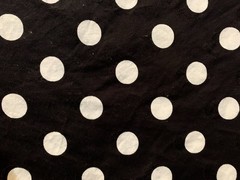 White Dots on Black Scrap 10″x 21”, Cotton Fabric, Fat eighth polka dot quilt
