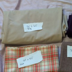 Mixed Lot 6 Pieces Fabric, Solids & Prints, 8.25 lbs