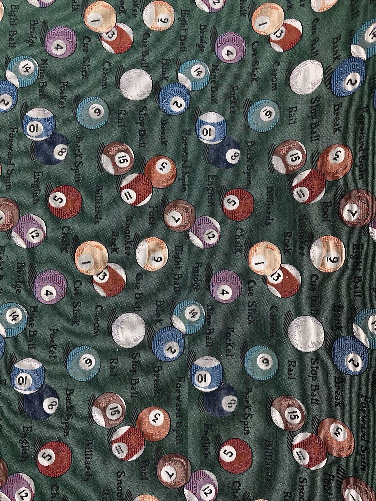 Vintage Fabric Billiards Pattern Tapestry/Upholstery 54 Inches – Sold By Yard