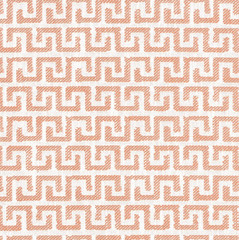 Thibaut Geometric Greek Key Outdoor Uphol Fabric- Merritt / Clay 5.50 yds W74251