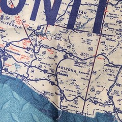 United States Map Fabric Quilt Panel Cotton Road Interstate Diamond Plate Blue