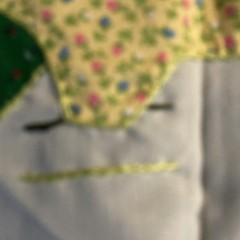 Handmade Appliqué Calico Pig Quilt Square Fabric Panel 13.5” Wide By 11.5”