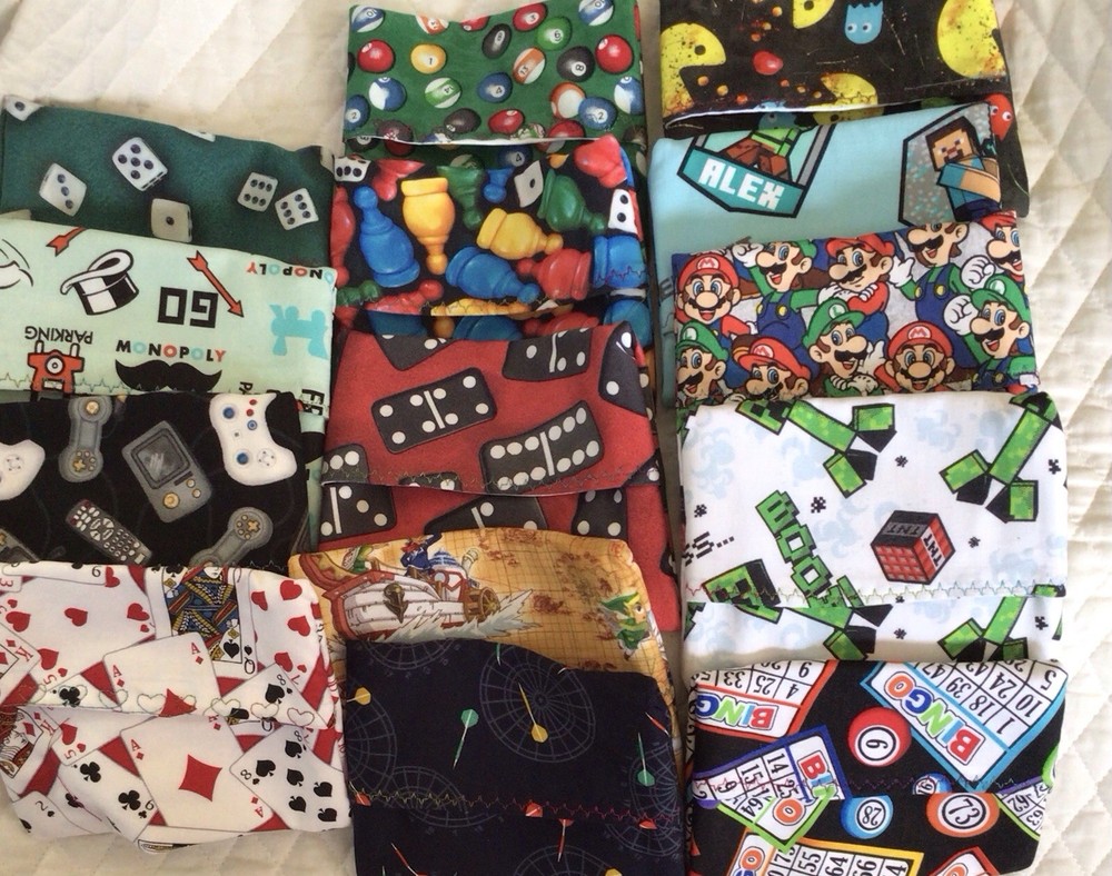 Novelty Games Theme Pad wrappers Assorted Fabric choose one you