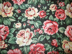 Shabby Chic cotton Victorian Red Pink Yellow Roses & Wildflowers – 10 yds