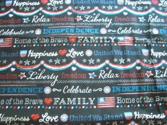 Lot of Patriotic Red White Blue Fabric Pieces Flag Words & Valance