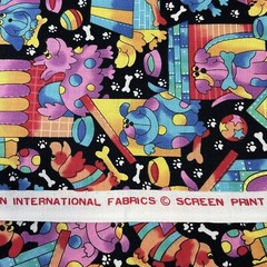 Giggles By Hoffman International Fabrics Dogs Rainbow Stripes Bright 34 Inches
