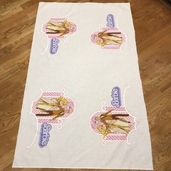 Vtg Superstar Barbie Ken Pillowcase Fabric Panel Golden Dream Elegance 1981