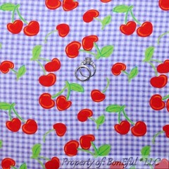 BonEful Fabric FQ Cotton Quilt Flannel White Pink Purple Bird Flower Paisley Dot