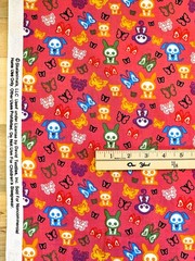 Skelanimals Pink Butterfly & Characters Fabric by the 1/2 Yard SK-0016-0C