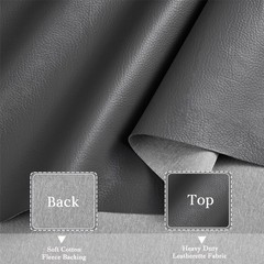 HYVAKUPPA Gray Faux Leather Fabric 2 Yards