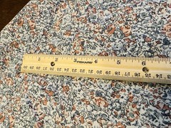 VTG 60s Ditzy Gray Blue Coral Cream Packed Floral Lt Cotton Fabric 1/2Yd 40″ W