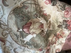 Vtg Richloom Fragonard Toile Fabric Romantic French Country 1.8 Yards