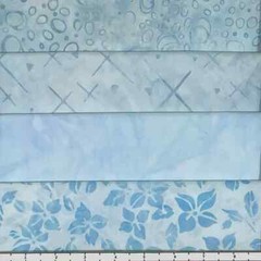 Lot of (4) 1 Yard Cuts 100% Cotton Quilting Batik Fabric Powder Sky Blue #430