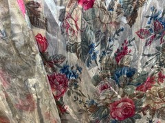 Multicolor with green & Gold Metallic Iridescent Floral Fabric By the Yard 44″