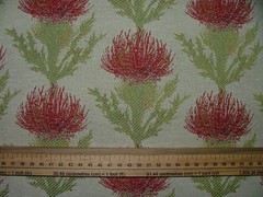 Scottish Thistle Curtain Fabric Rosso Upholstery Cushion Blind Use Jacquard