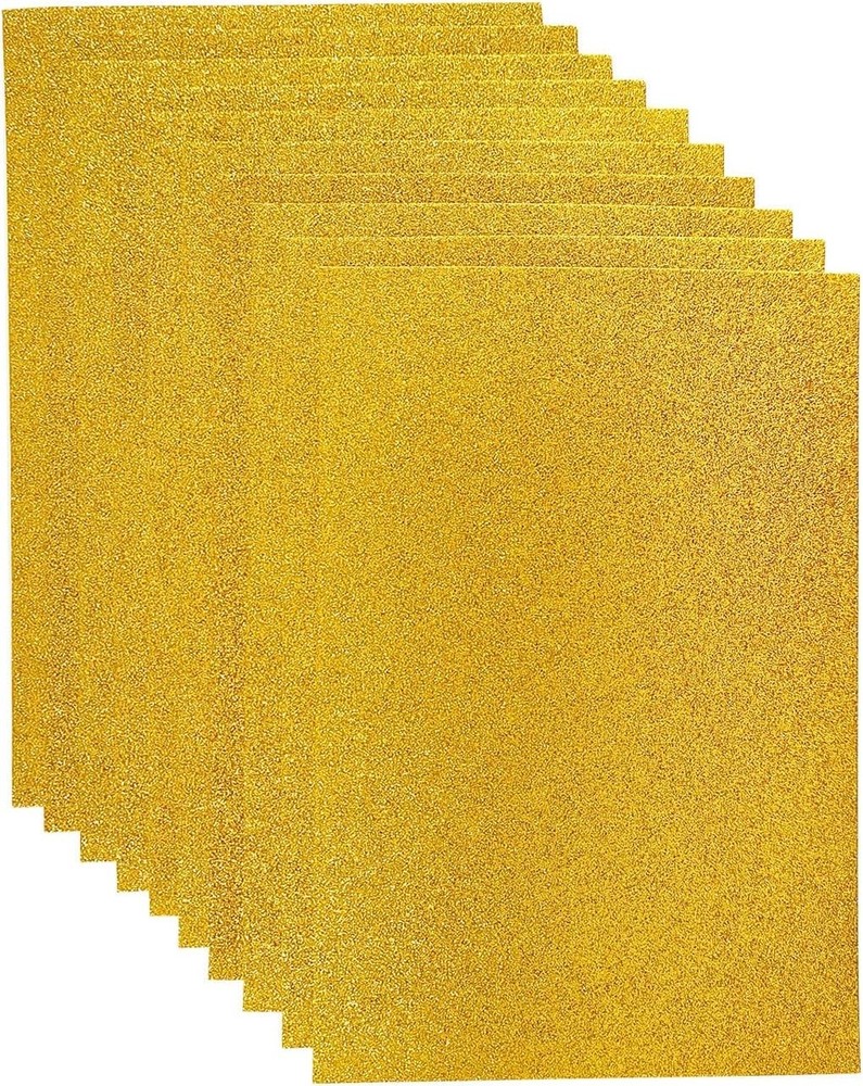 10 PCS Gold Glitter Felt Fabric Sheets 8×12 Inch For Party DIY Projects