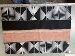 Pendleton Wool Blanket md. weight patchwork fabric piece 30 x 21.75in F173